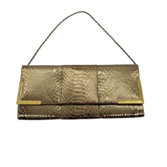 Kate Landry gold snake print small‎ shoulder bag - Picture 1 of 6